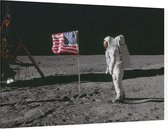 Armstrong photographs Buzz Aldrin (maanlanding) - Foto op Canvas - 150 x 100 cm