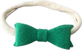 Baby Haarband met Vilten Strik - Baby Meisje - Baby Haaraccessoires - Baby Hoofdband - Newborn Haarbandje - Groen