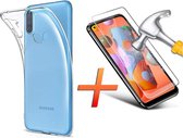 Samsung Galaxy A11 Hoesje Transparant Siliconen Case met 1X Screenprotector - Tempered Glass - Epicmobile