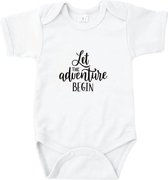 Rompertjes baby met tekst - Let the adventure begin - Romper wit - Maat 74/80