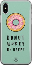 iPhone X/XS hoesje siliconen - Donut worry | Apple iPhone Xs case | TPU backcover transparant