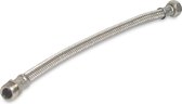 Gevlochten slang RVS/silicone 3/4" buitendraad x wartel binnendraad 10bar 50cm messing buitendraad type recht