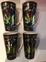 set van 4 bierpullen Amsterdam wiet