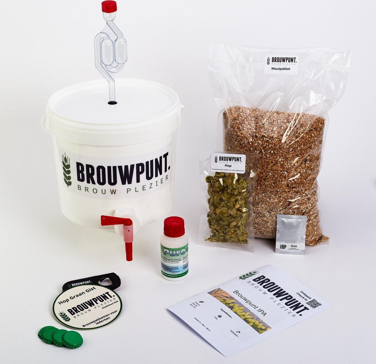 Starterspakket IPA Standaard| Zelf Lekker Bier Brouwen | Bierbrouw pakket | Cadeautip man | Brouwpunt, het startpunt voor bierbrouwers