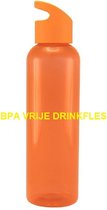 Tritan drinkfles 650 ML - Transparant Oranje - Sportfles  - 80 stuks