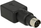 Mini DIN 6-pins PS/2 (m) - USB-A (v) adapter / zwart