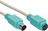 InLine Mini DIN 6-pins PS/2 data verlengkabel / beige/groen - 2 meter