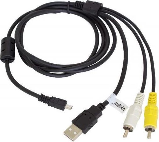 Camera 8-pins naar Tulp composiet A/V en USB-A kabel - USB2.0 - tot 1A /  zwart - 1,5 meter | bol.com