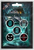 Disturbed Badge/button Evolution Set van 5 Multicolours