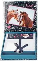 Paarden notitiebox met potlood - 1 exemplaar - Roze of Blauw - Must have voor paardenliefhebbers