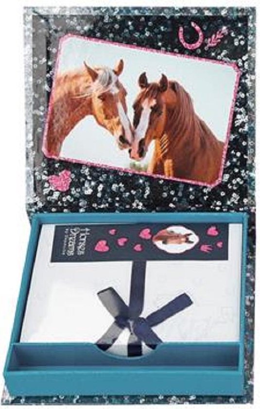 Thumbnail van een extra afbeelding van het spel Paarden notitiebox met potlood - Must have voor paardenliefhebbers