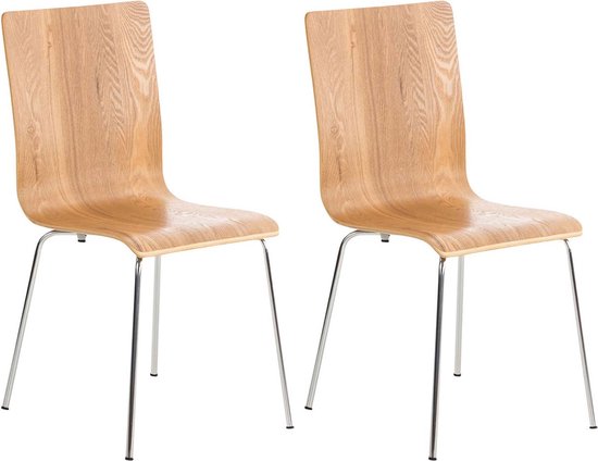 Clp Pepe - Chaise pour salle d'attente - Lot de 2 - chêne