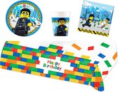 Lego City feestpakket | feestartikelen kinderfeest voor 8 kinderen