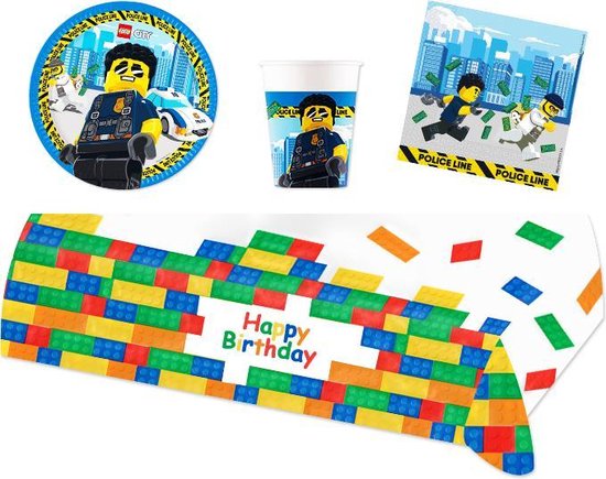 Lego City feestpakket | feestartikelen kinderfeest voor 8 kinderen | bol.com