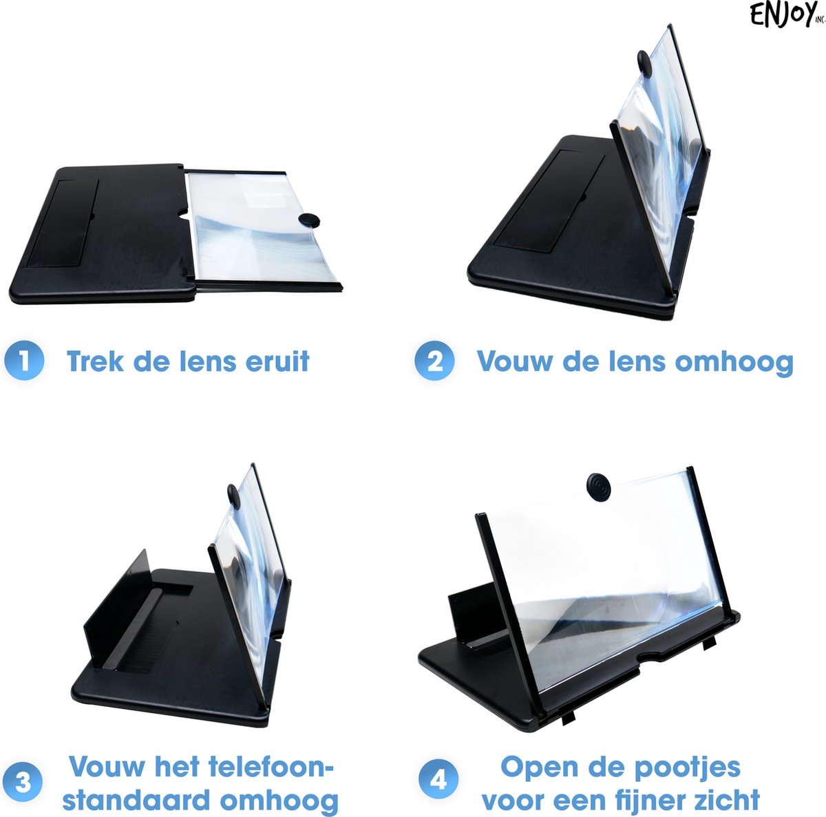 Beeldscherm Vergroter Vergroot Het Scherm Van Je Telefoon Mobile Vergrootglas Projector Gsm Versterker Draagbaar Vouwen Smartphone Film Kijken Telefoonscherm