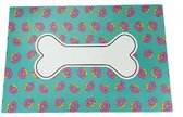 Dieren placemat Donuts - Honden / katten mat - Roze / Groen - Kunststof - 43 x 29 cm - Rechthoek