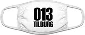 Tilburg 013 mondkapje | gezichtsmasker | bescherming | bedrukt | logo | Wit mondmasker van katoen, uitwasbaar & herbruikbaar. Geschikt voor OV