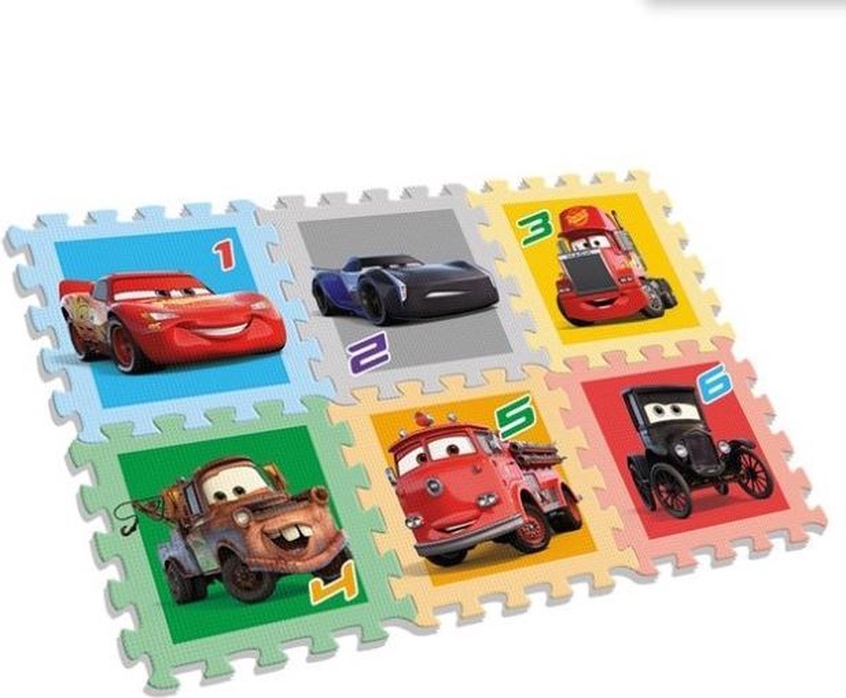 Disney Cars foam puzzle - 6 stuks - 90 x 60 cm - Multi