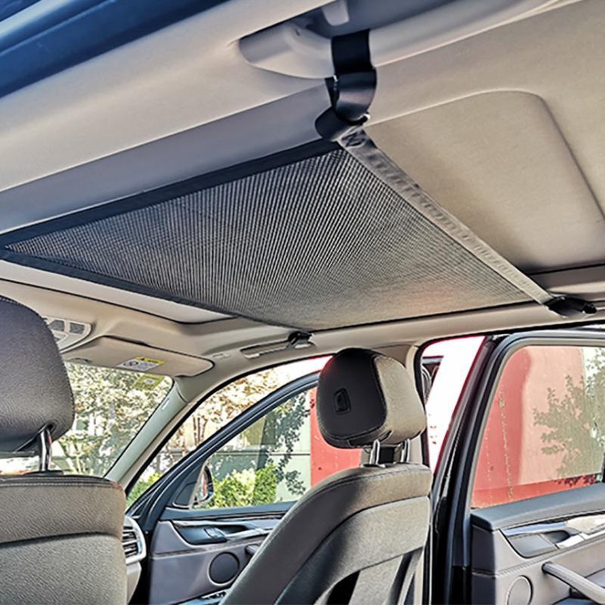 MyGadget 1 x kofferbaknettas met klittenband, 25 x 70 cm, universele organizer in de auto, interieur, bagagenet voor auto-accessoires zoals veiligheidsvesten en brandblussers