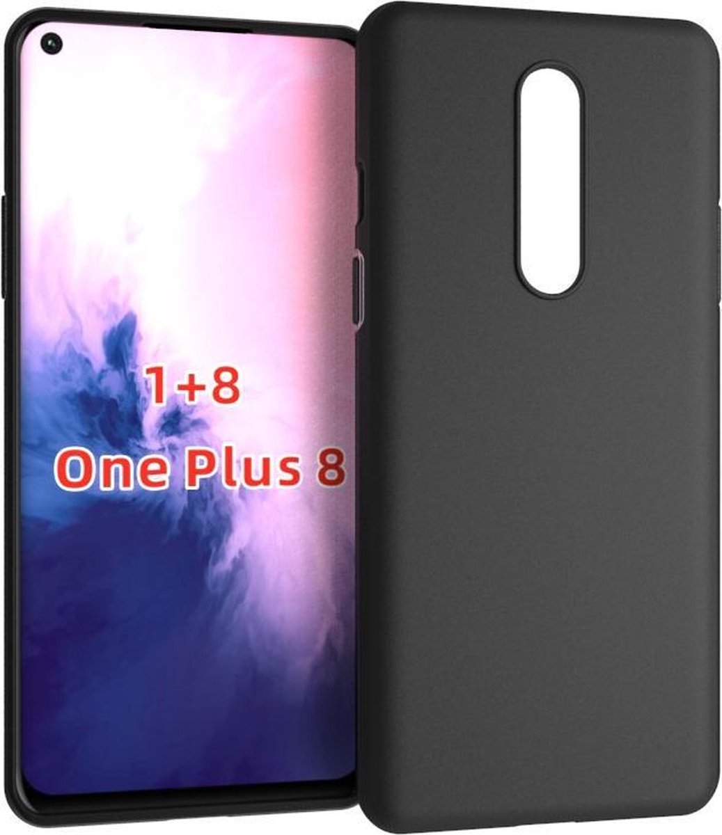 Geschikt voor OnePlus 8 hoesje - Oneplus 8 Siliconen Case Zwart Cover