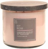 Village Candle Ivy Rose - soja was en etherische olie - 50 branduren - milieuvriendelijk - geur van rozen en bergamot Roze