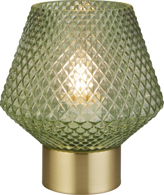 Dutch Lighting Collection Hilversum Tafellamp - E27 - Metaal - Goud -Glas  -Groen | bol.com