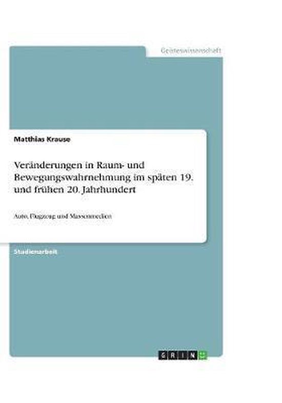 Veränderungen in Raum- und Bewegungswahrnehmung im späten  ... - cover