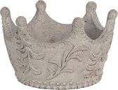 Clayre & Eef Decoratie Kroon 18*17*12 cm Grijs Steen Decoratief Figuur Decoratieve Accessoires Woonaccessoires