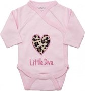 Baby romper - tekst - Little diva - hart - kleding - omslagromper - roze