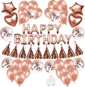 Happy Goods® Verjaardag versiering Feestpakketten Rose Goud - 48 delig