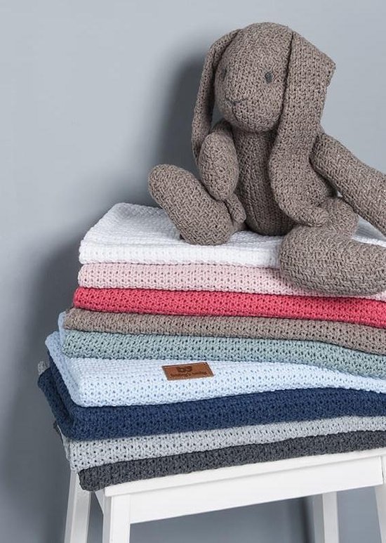 Baby's Only Gebreide wiegdeken Robust - Baby deken Robust - Dekentje voor jongens en meisjes - 0.9 TOG - 70x95 cm - Antraciet van Baby's Only — afbeelding 4