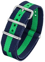 Horlogeband Nato Strap - Blauw Groen - 22mm