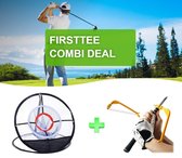 Firsttee - COMBI DEAL - AANBIEDING - Chippingnet & Swing Guide - met GRATIS opbergtas - Swing - Golftrainingsmateriaal - Chipping - Golf net - Swingtrainer - Golf accessoires - Gol