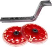 Zijwieltjes 12-20 inch - softwheels - Verlichting - gelagerd - Rood