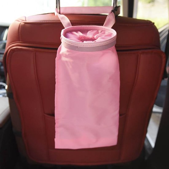 auto afvalzak roze - auto accessoires prullenbak - zak - - hoofdsteun | bol.com