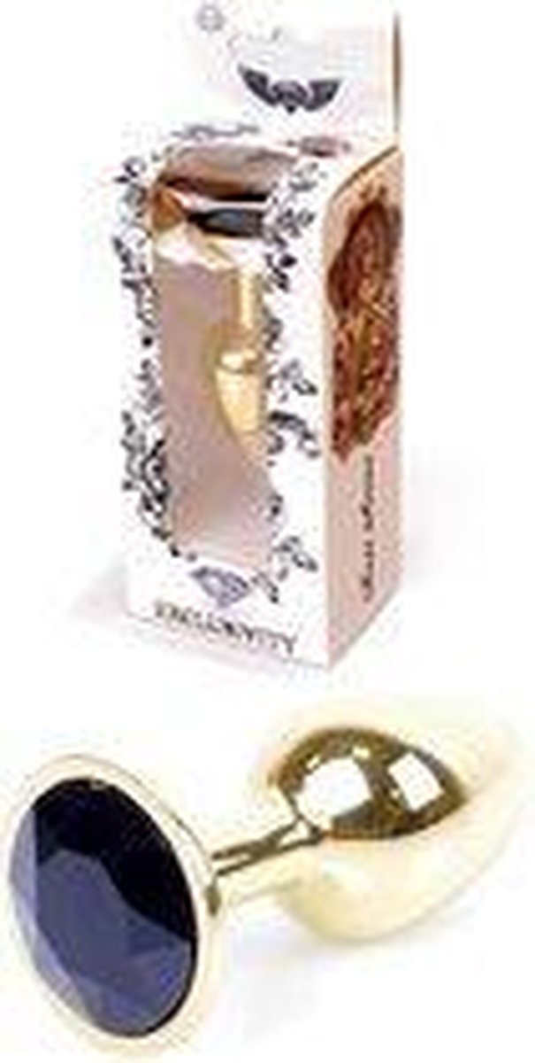 Goedkoopste Boss Series - Gold Plug - Anale Plug - Buttplug - Gouden Plug - Diamant - S/M - Zwart