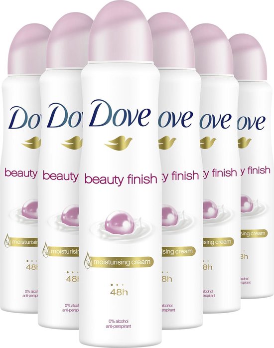 Dove Beauty Finish Anti-transpirant Deodorant - 6 x 150 ml - Voordeelverpakking