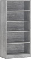 Boekenkast modern 148 cm met 4 planken spaanplaat  eikenhout grijs