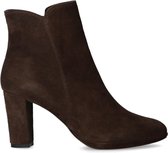Manfield - Dames - Bruine suède enkellaarsjes - Maat 38