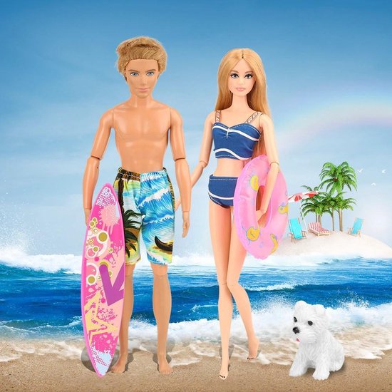 Kleding set strand voor Barbie en Ken - Strandkleding en accessoires voor  modepop -... | bol.com