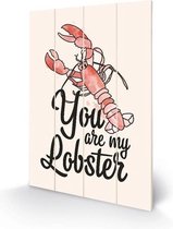Poster - Friends You Are My Lobster Houten - 59 X 40 Cm - Multicolor