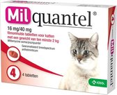 Milquantel 16 mg/40 mg Voor Katten Groot 4 tabl.