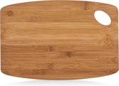 1x Rechthoekige bamboe houten snijplanken met oog 34 cm - Zeller - Keukenbenodigdheden - Kookbenodigdheden - Snijplanken/serveerplanken - Houten serveerborden - Snijplanken van hout