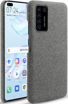 Huawei P40 Backcover - Grijs - Stof textuur canvas