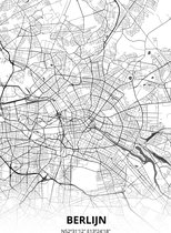 Berlijn plattegrond - A3 poster - Zwart witte stijl