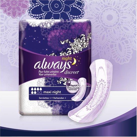 Always Discreet Maxi Night Verband+ Voor Urineverlies 12