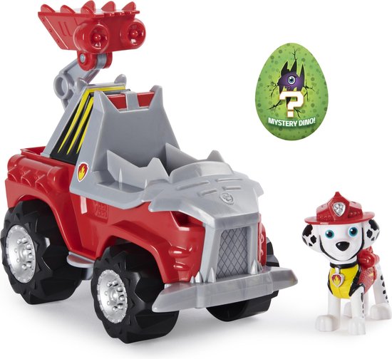 PAW Patrol Dino Rescue - Marshall met verrassingsdinofiguur - Speelgoedvoertuig met actiefiguur