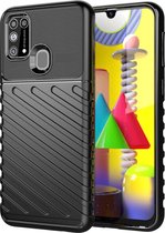 Hoesje voor Samsung Galaxy M31 - Back cover - Flexibel TPU - Schokbestendig - Zwart