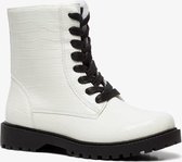Blue Box meisjes croco veterboots - Wit - Maat 28