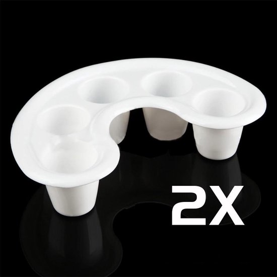 DW4Trading Bol Manucure Ongles - Lot de 2 Pièces - Blanc